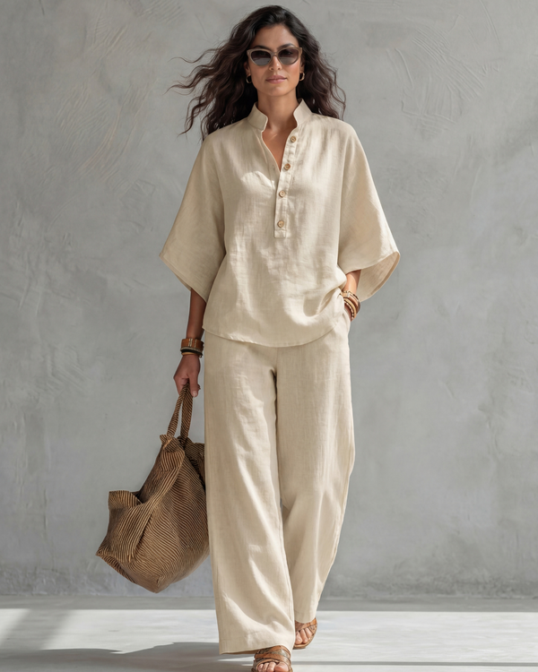 Isabel | Conjunto com blusa de botões