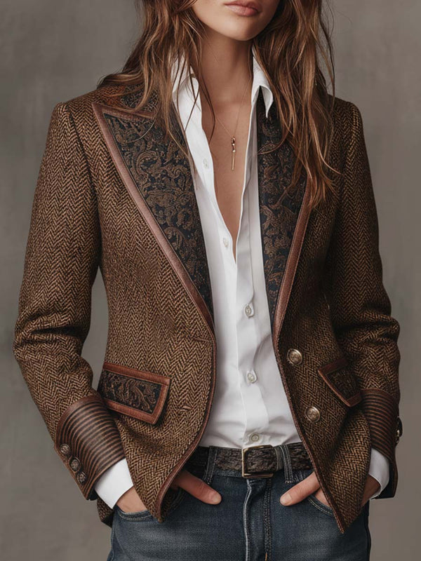 Gisèle | Blazer com inserções de impressão Chevron